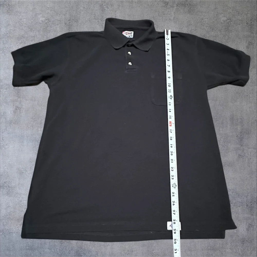 Dickies Mens Large‎ Black Pique Polo Shirt Short Sleeve Workwear Pocket Logo L